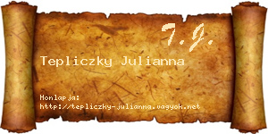 Tepliczky Julianna névjegykártya